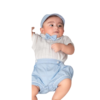 Vestido niño de Lino celeste - Imagen 2